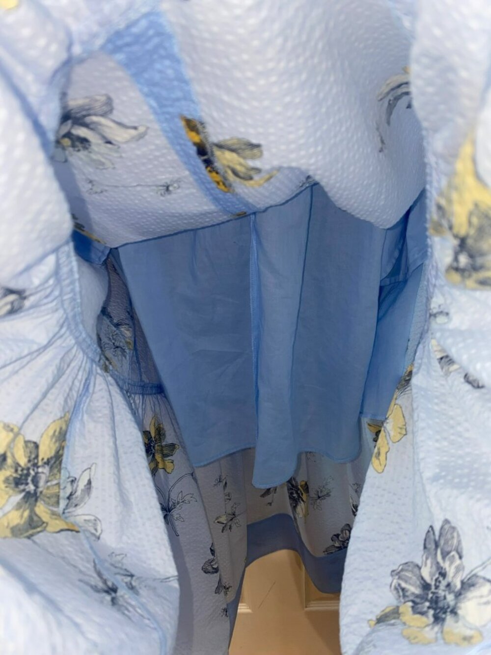 ME+EM Scattered Anemone Print Seersucker Midi Dress - Picture 9 of 14